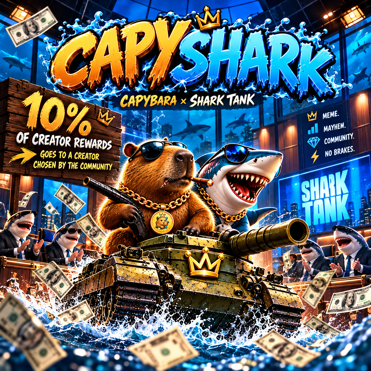 Capyshark community creator rewards artwork